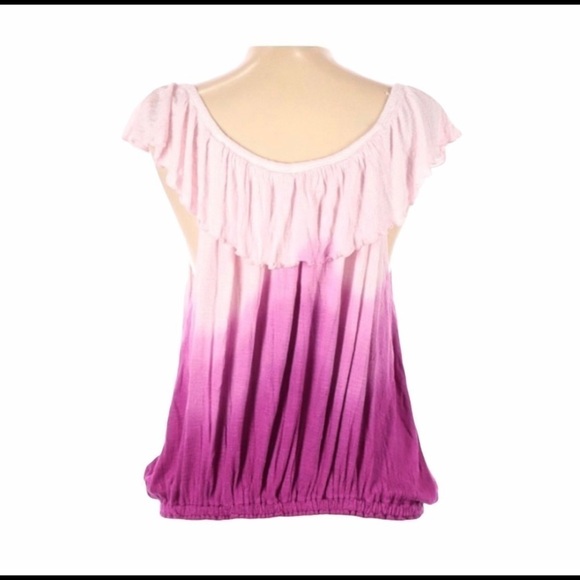 FREE PEOPLE SHORT SLEEVE SCOOP NECK LARGE PINK - Picture 2 of 2